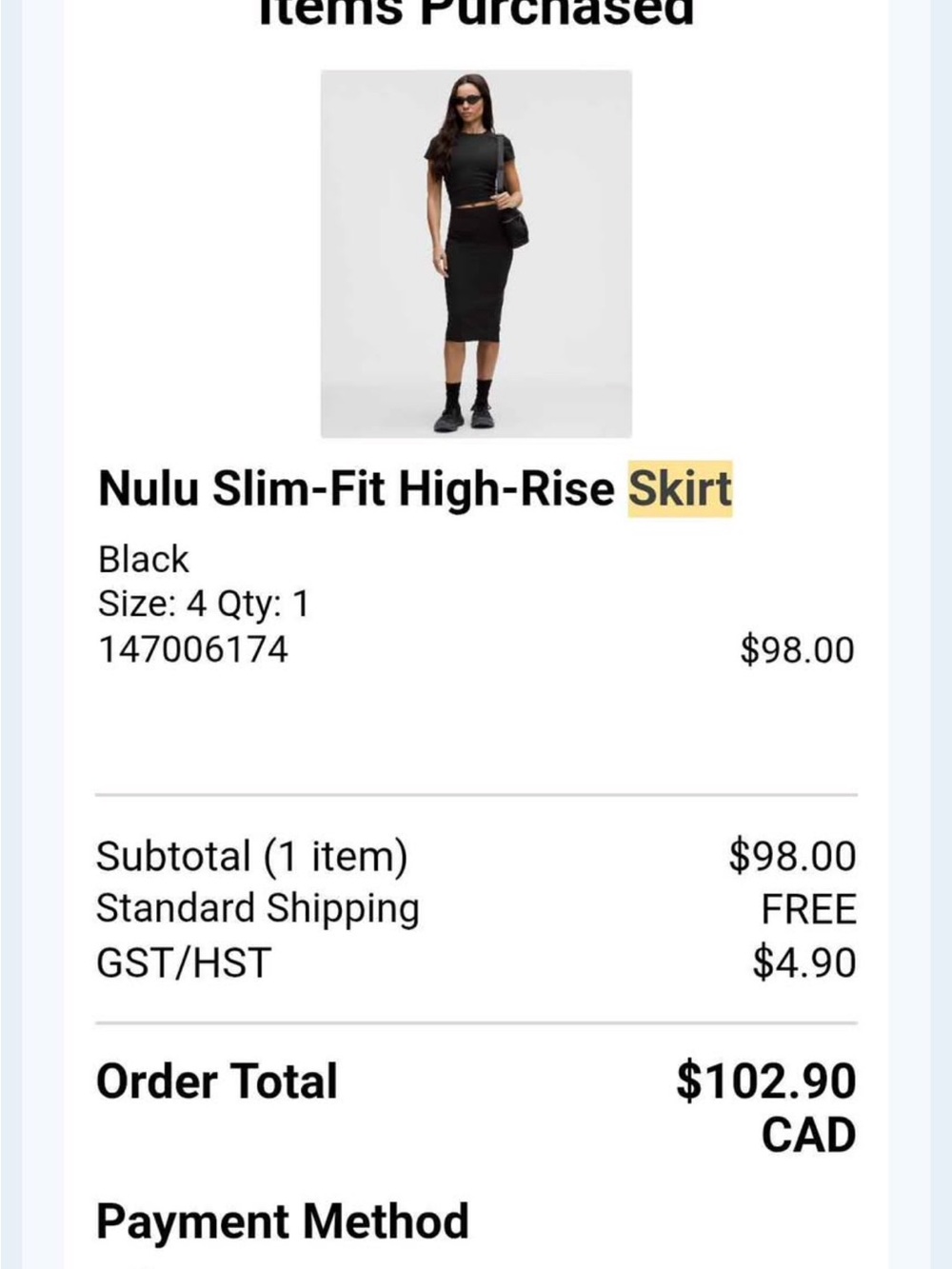lululemon athletica Black Nulu Slim-Fit High-Rise Midi Skirt